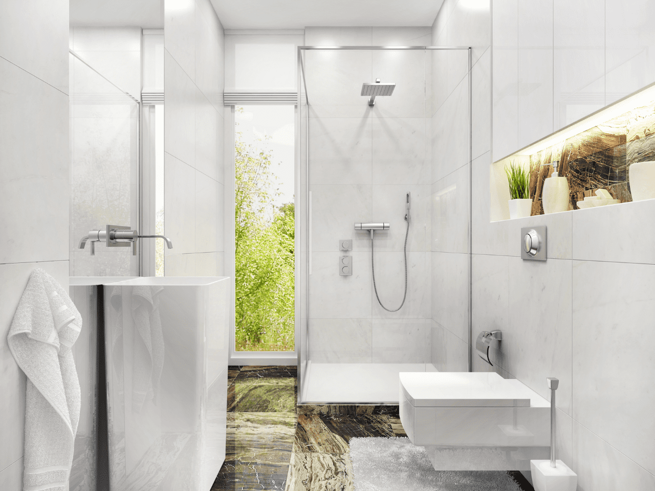 bagno lungo e stretto