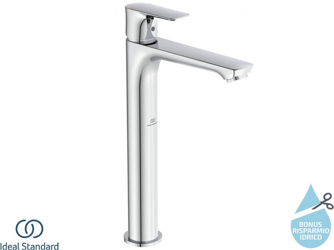 miscelatore per lavabo alto ideal standard connect air monocomando cromo a risparmio idrico risparmi