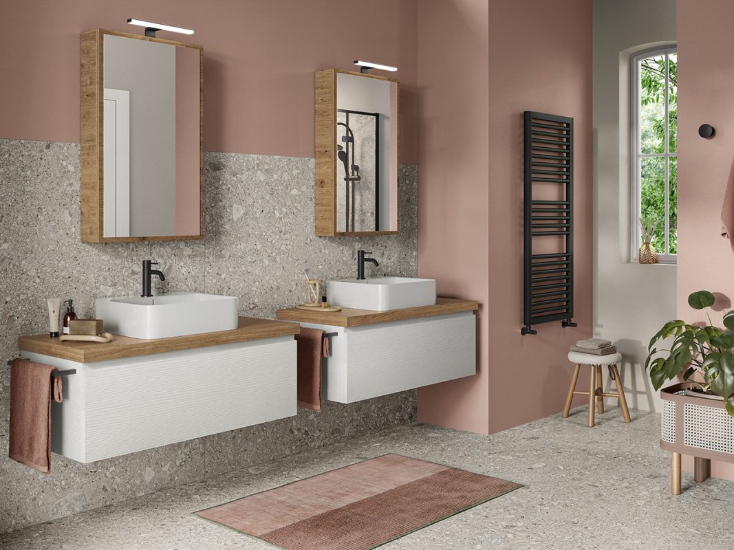 mobile bagno qubo 100 cm con cassetto bianco millerighe toppino sherwood zoom