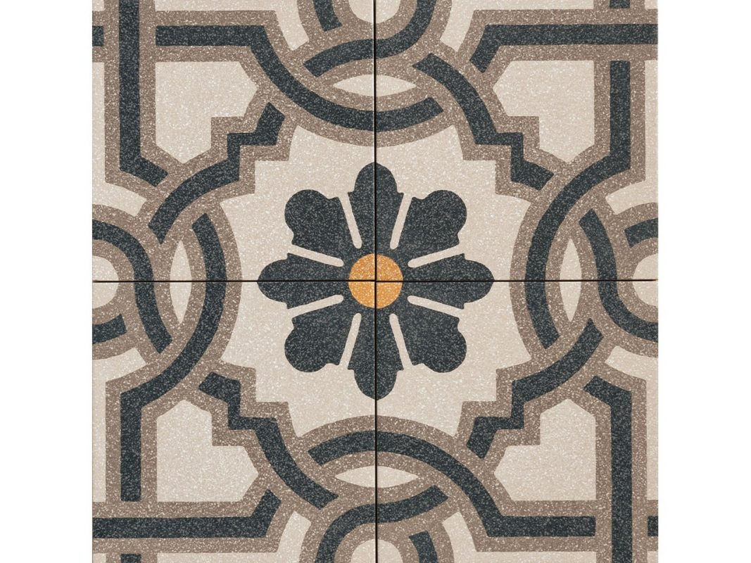 piastrella novecento deco fiore pannello zoom