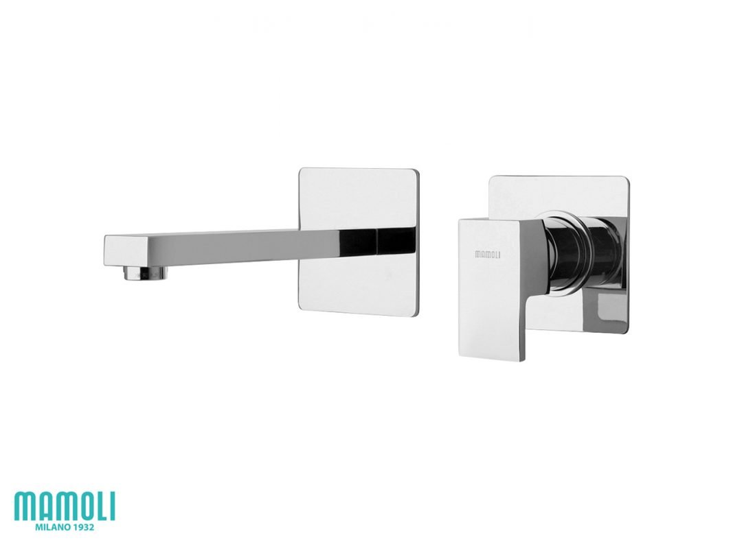 miscelatore per lavabo a muro feel monocomando cromo zoom