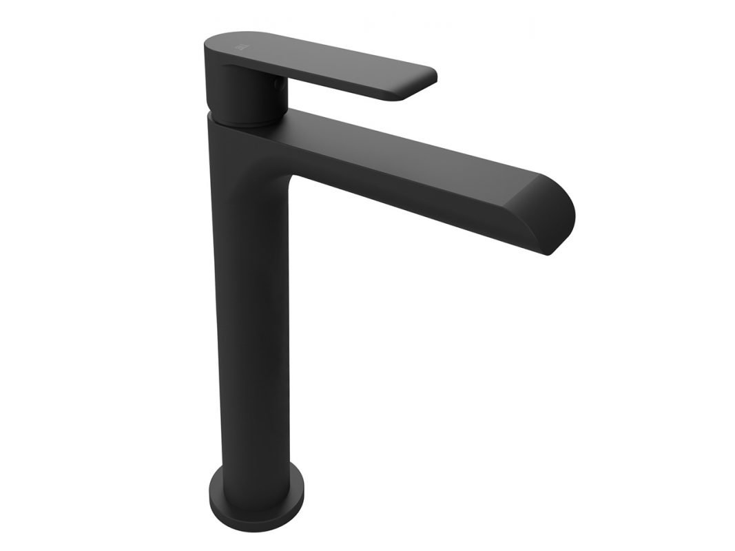 miscelatore per lavabo alto senza scarico nero opaco rn pink 62327 risparmio idrico