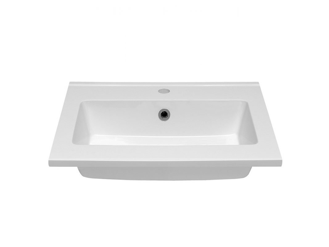 lavabo da appoggio unitop ecoline 61x46 in marmoresina bianco lucido zoom