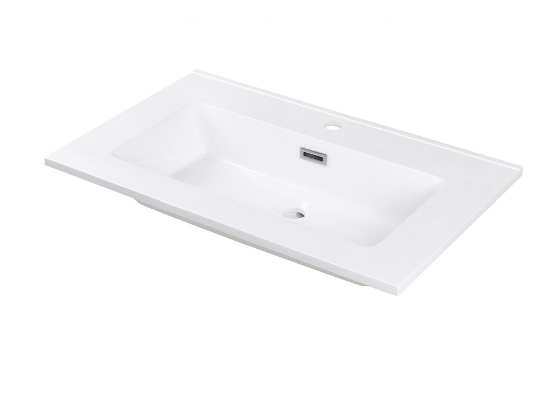 lavabo incasso unitop smile 76X46 in resina lucido bianco zoom