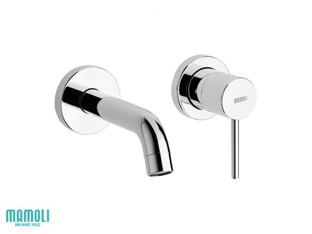 miscelatore per lavabo a muro pico monocomando cromo zoom