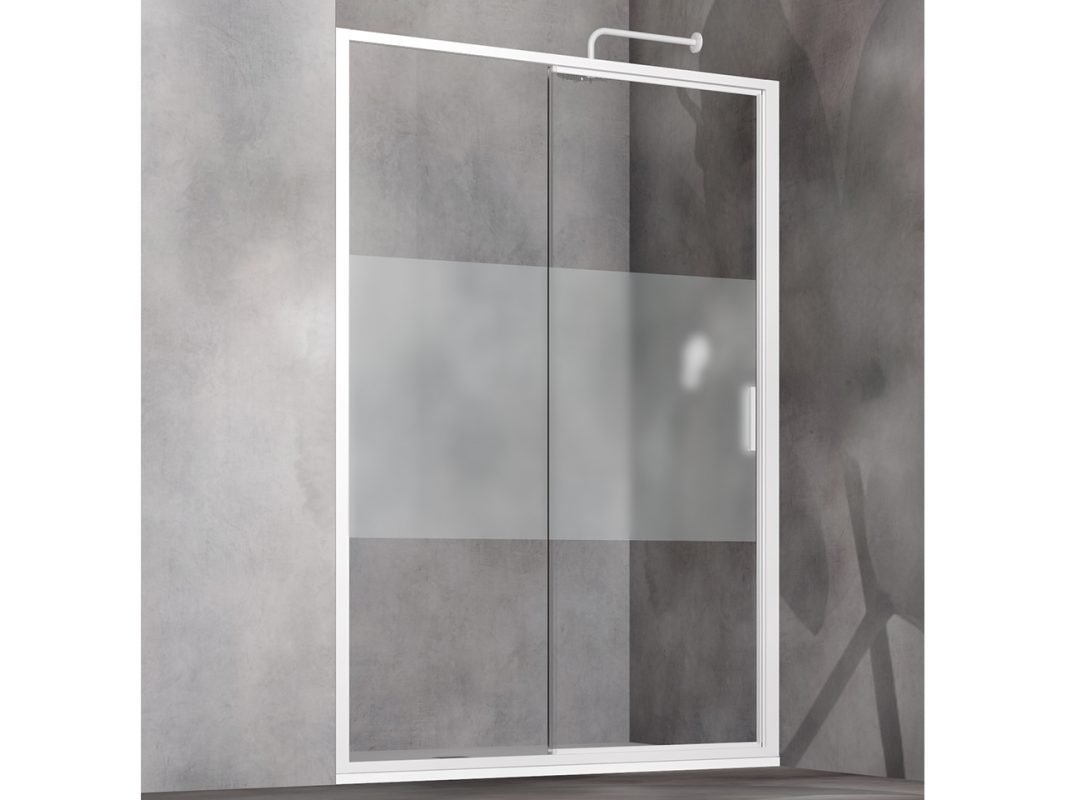 start porta doccia scorrevole banda satinata bianco zoom