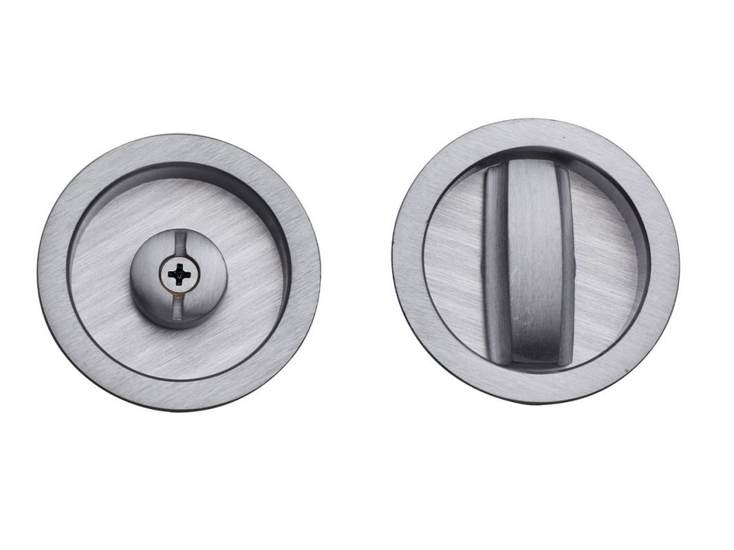 maniglia slide round cromo satinato minimale zoom