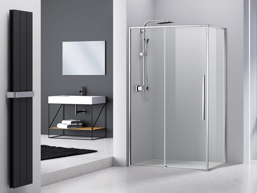 feng shui box doccia angolare 2 lati cromo 2 zoom