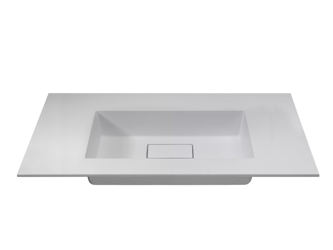 lavabo da appoggio unitop hide 100 5x51 5 in marmoresina bianco opaco zoom