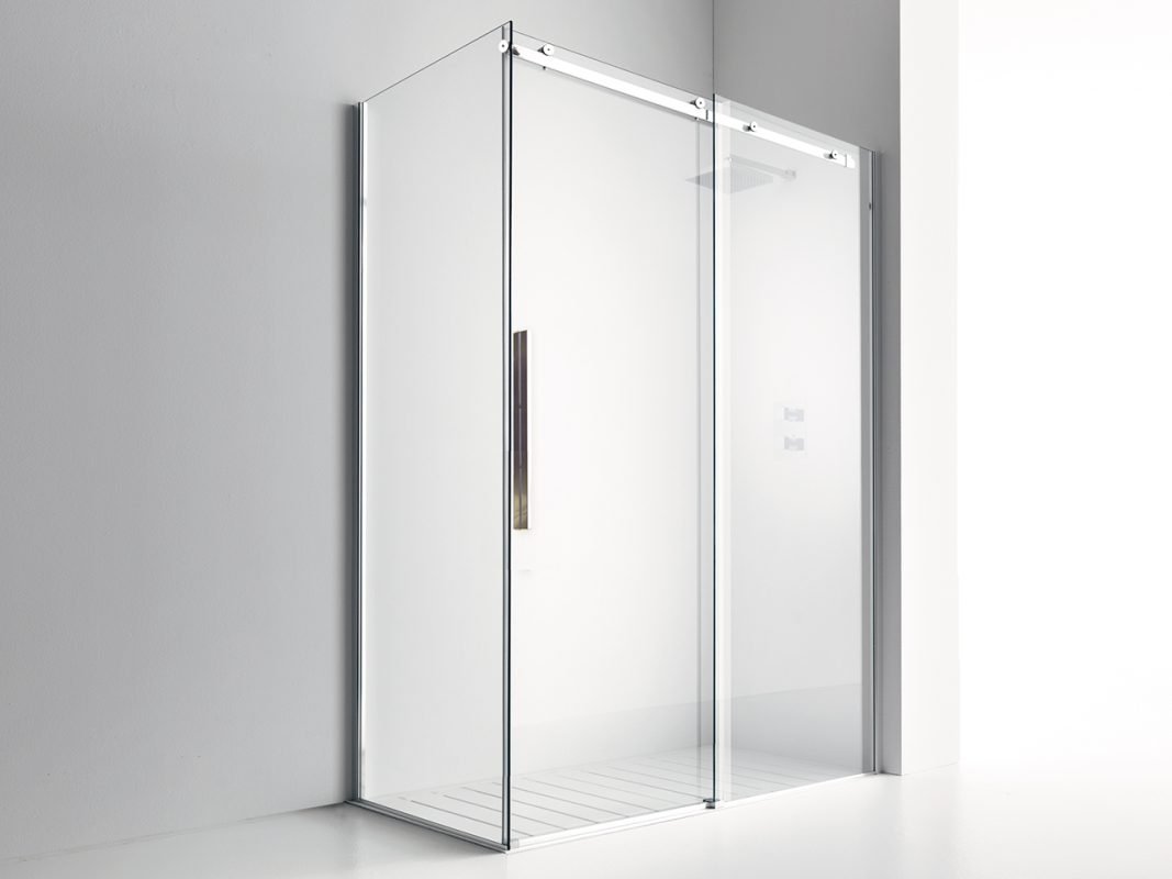 velo anta scorrevole fisso cromo trasparente 2 zoom