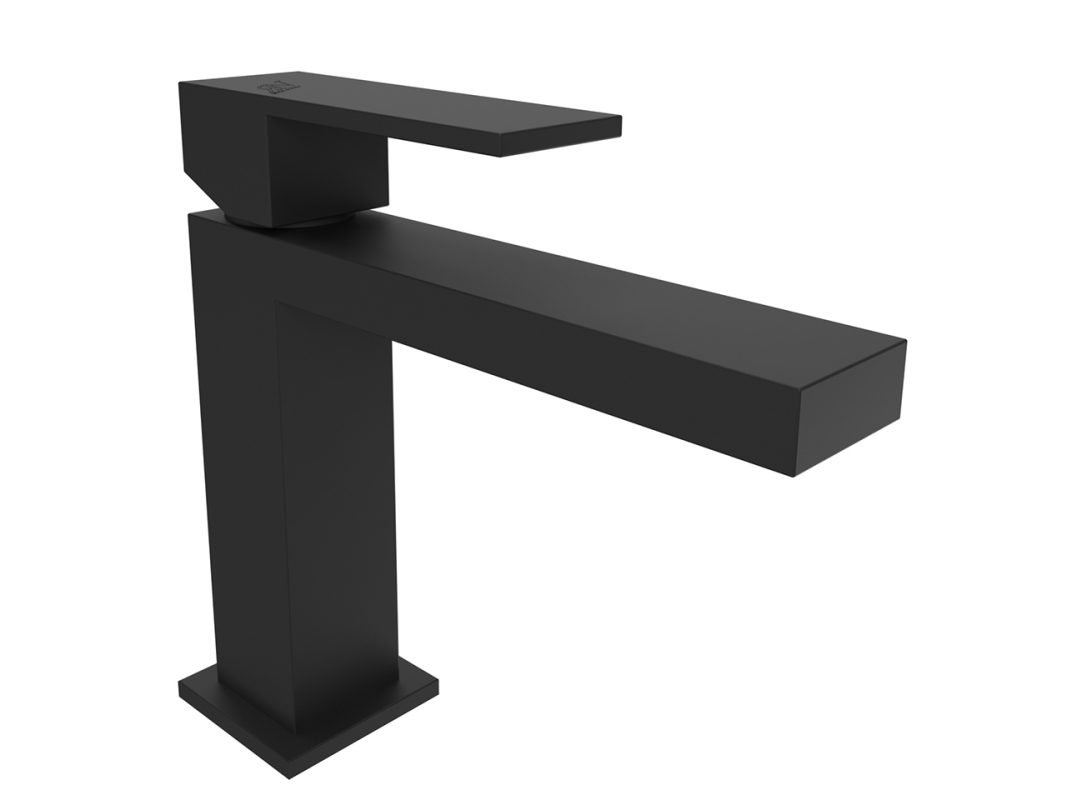 miscelatore per lavabo senza scarico nero opaco krono risparmio idrico v3 nb zoom