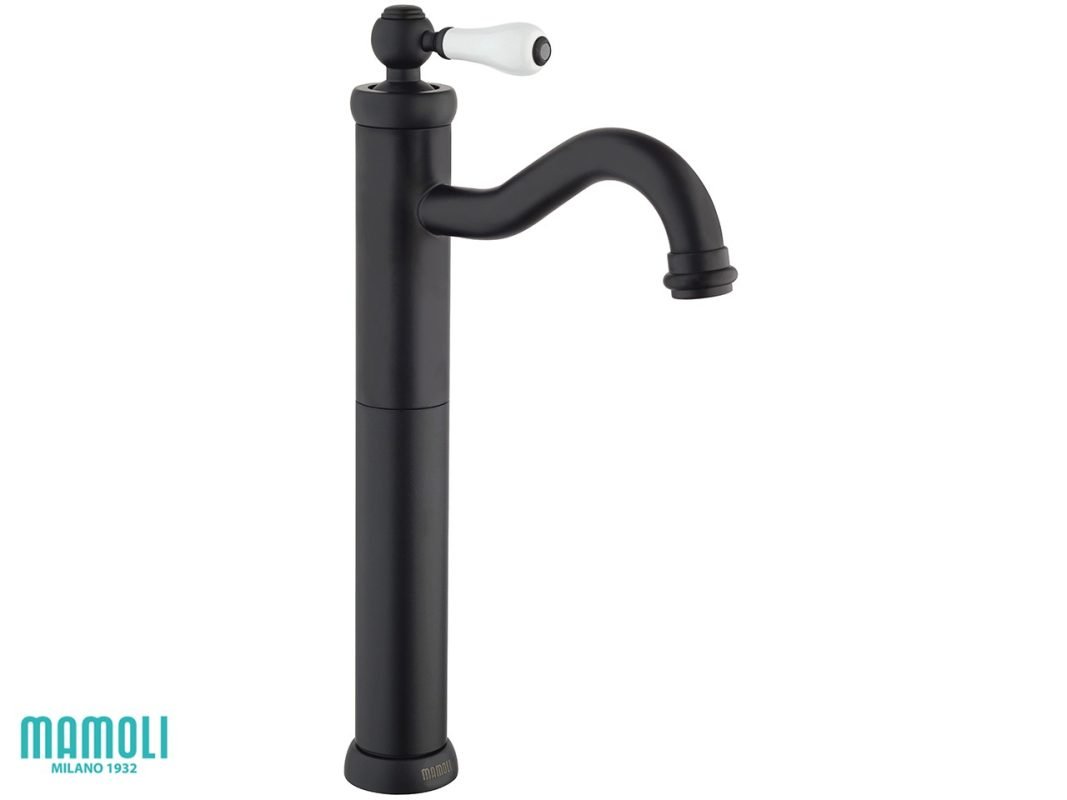 miscelatore per lavabo alto toscana monocomando senza scarico nero opaco zoom