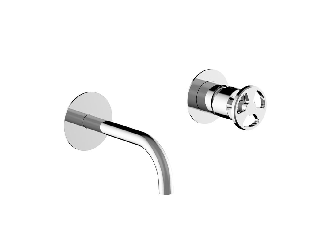 miscelatore per lavabo a muro 2 fori york monocomando cromo 810 zoom