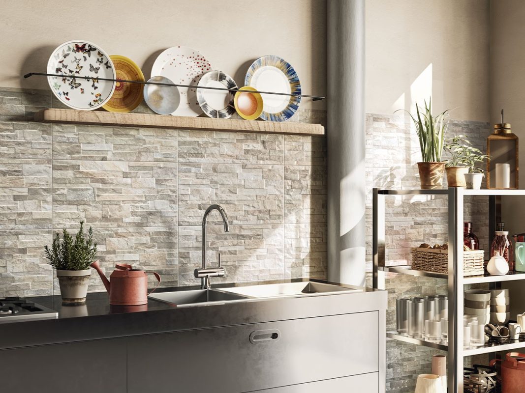 piastrella quarzite bianco ambientazione zoom