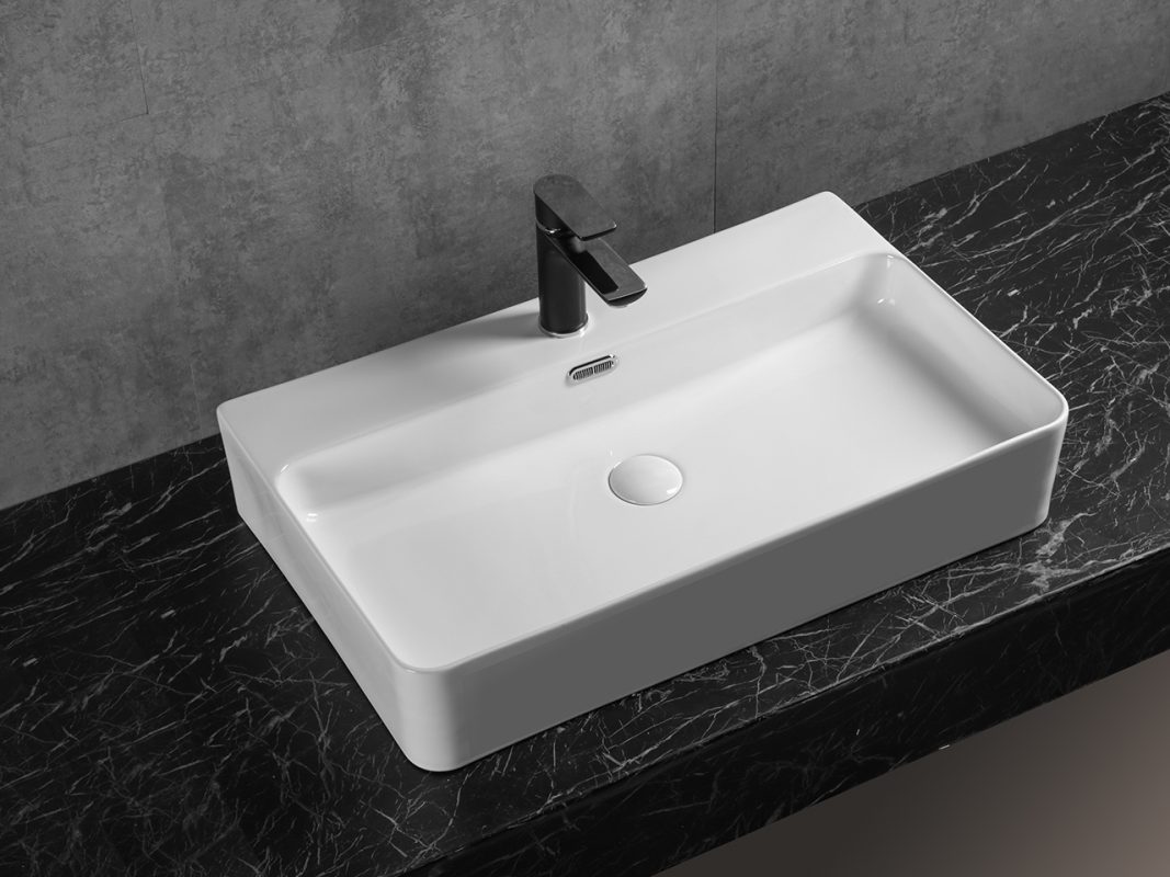 lavabo da appoggio sospeso serio 69 5x42 5 h14 5 in ceramica bianco lucido amb 4 zoom