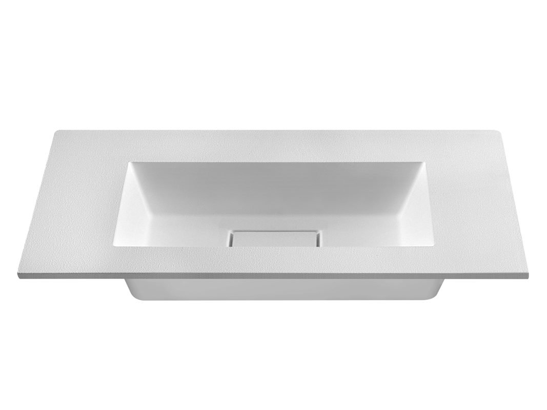 lavabo da appoggio unitop hide 90 5x51 5 in marmoresina bianco semilucido zoom