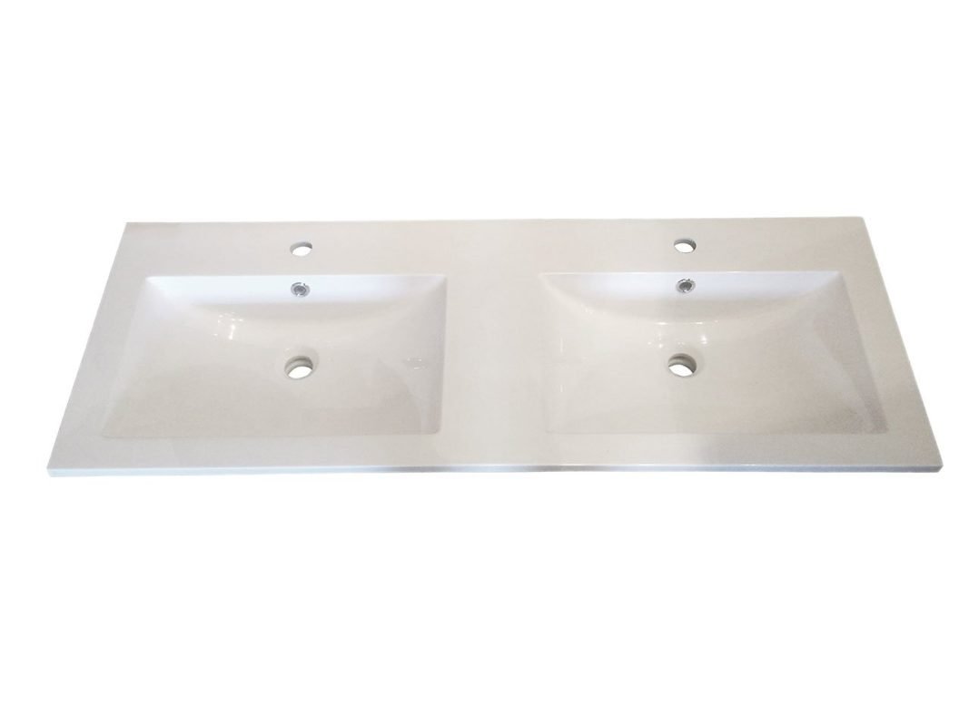 lavabo doppio unitop slim resina bianco 120x46 zoom