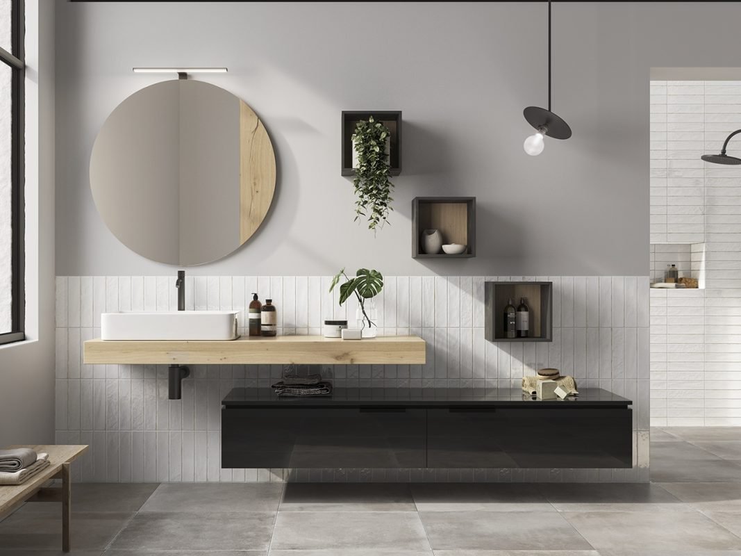 mensola oxygen 140 lavabo appoggio antracite zoom