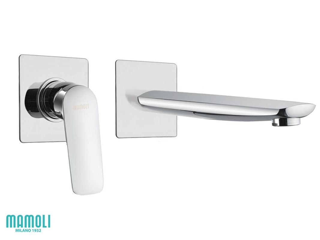 miscelatore per lavabo a muro cecilia senza scarico cromato zoom