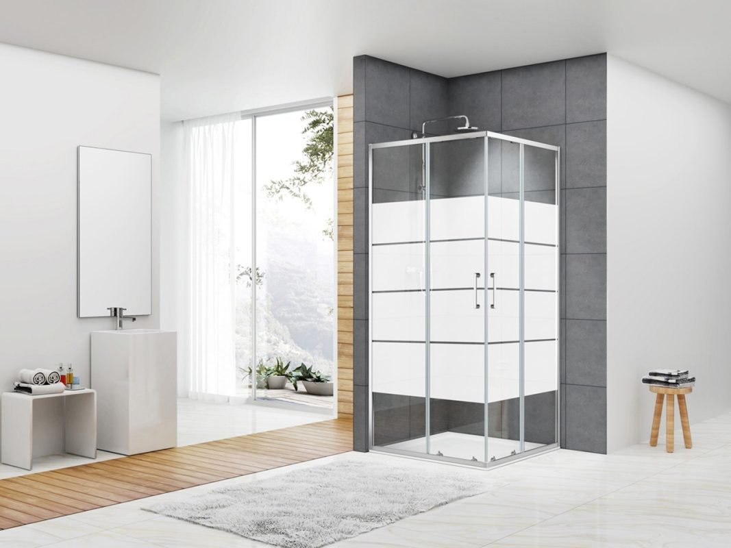 arek box doccia quadrato 2 porte serigrafato cromo zoom