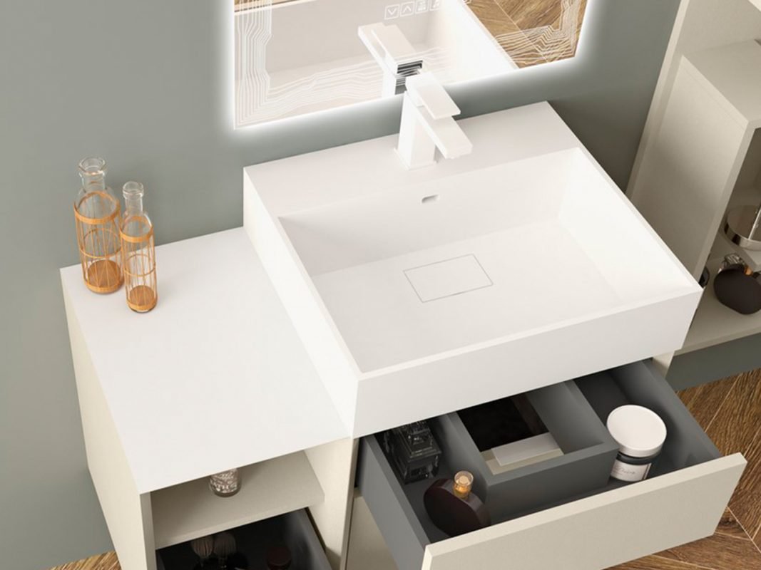 lavabo tribeca unitop 50 resina bianco opaco zoom
