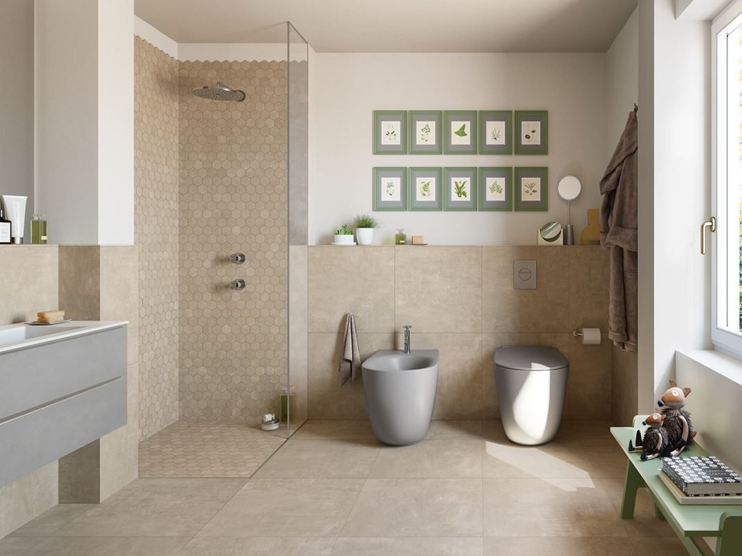 piastrella must taupe 60x60 ambientazione zoom