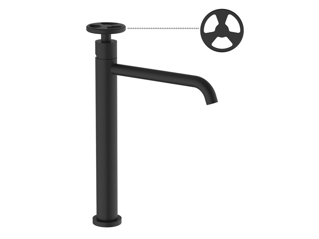 miscelatore per lavabo alto york monocomando nero opaco 810 zoom