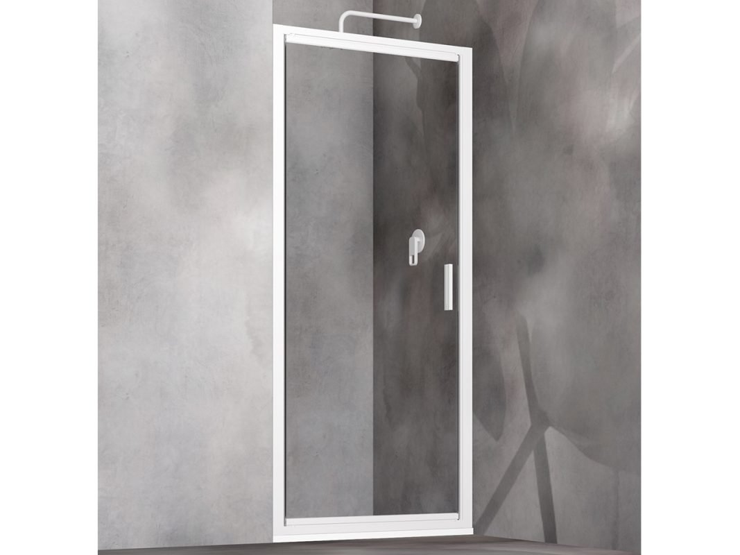 start porta doccia battente trasparente bianco zoom