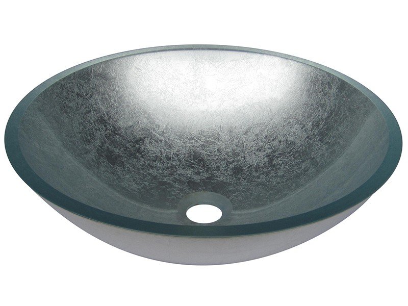 lavabo arredo pureglass ciotola foglia argento zoom